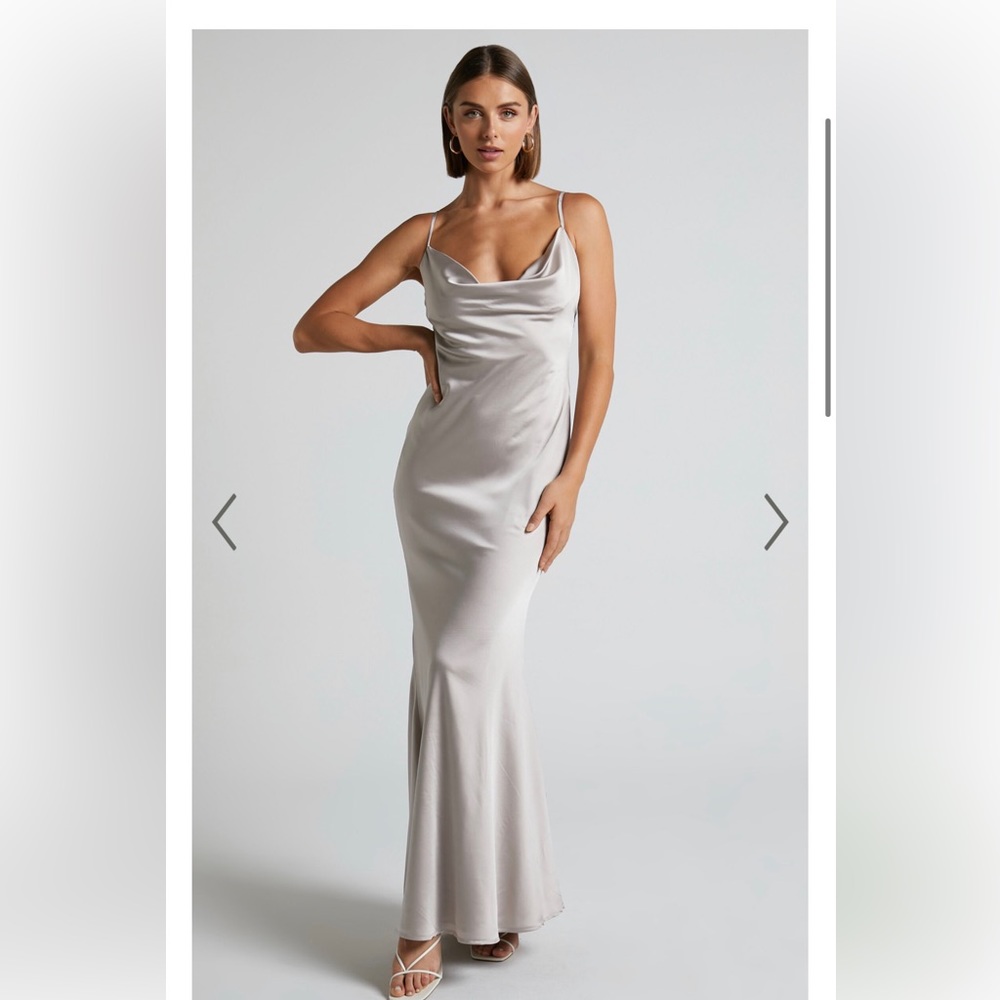 Showpo. Champagne Lunaria Cowl Mermaid Maxi Slip Dress. Size 6. New with tags.